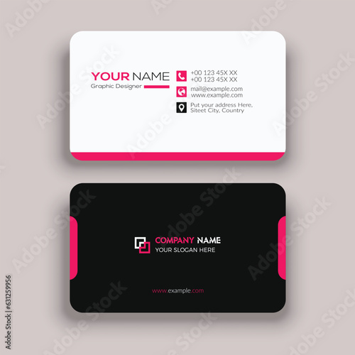 Modern business card template design and round business card