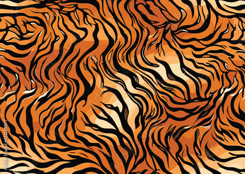 Vector seamless pattern tiger skin background