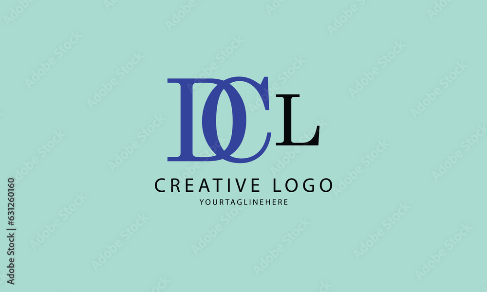 Obraz premium DCL black BLUE minimal professional creative minimalist brand logo design with yellow background 