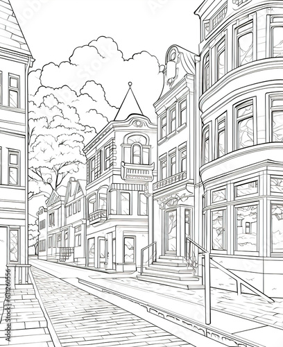 sketch of the city street
