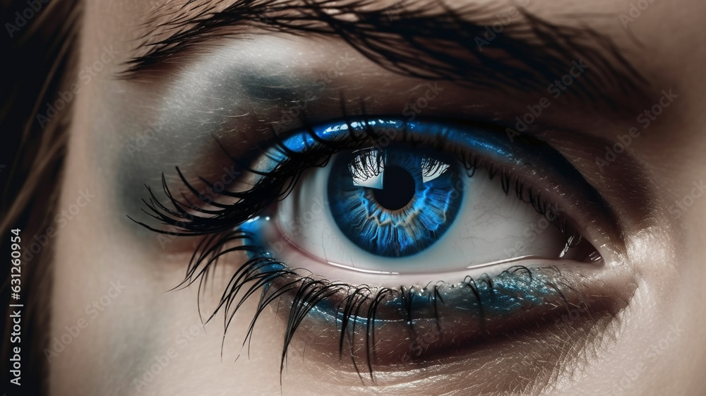 Fototapeta premium woman eye, closeup view, closeup, generative ai