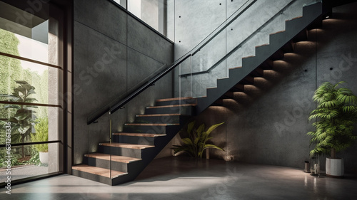modern staircase, generative ai