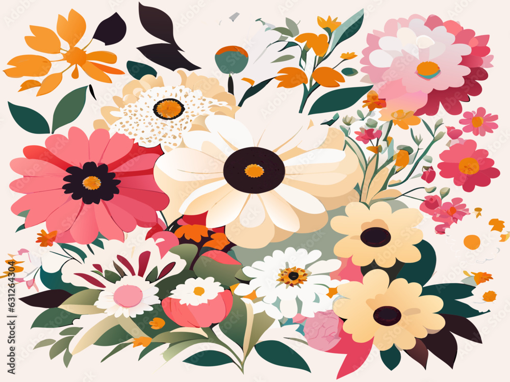 Floral Fantasy: Whimsical Flower Vectors for Creative Projects