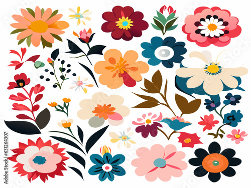 Floral Fantasy  Whimsical Flower Vectors for Creative Projects