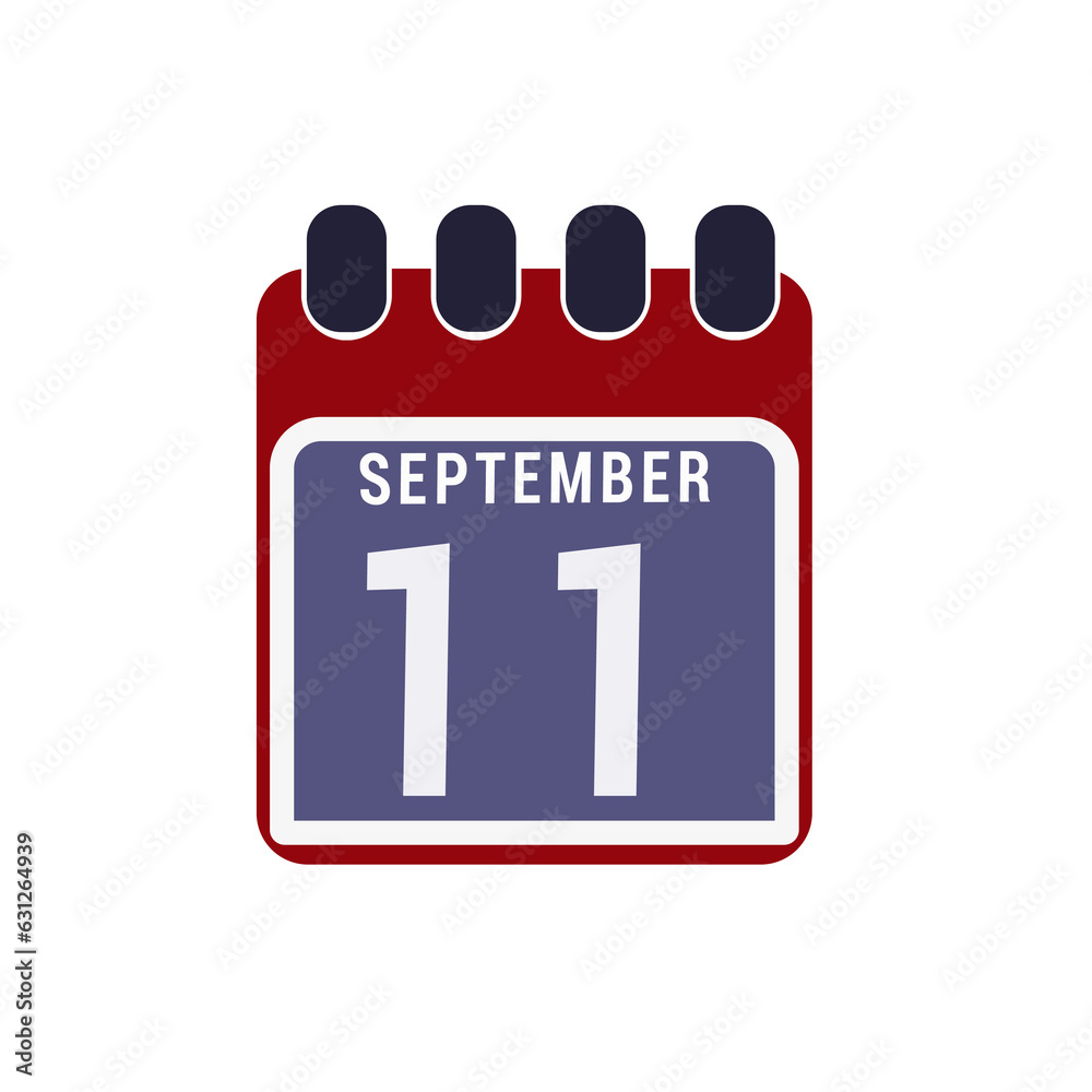 Calendar displaying day 11 of the September ( Eleventh ) - Day 11 of the month. Illustration