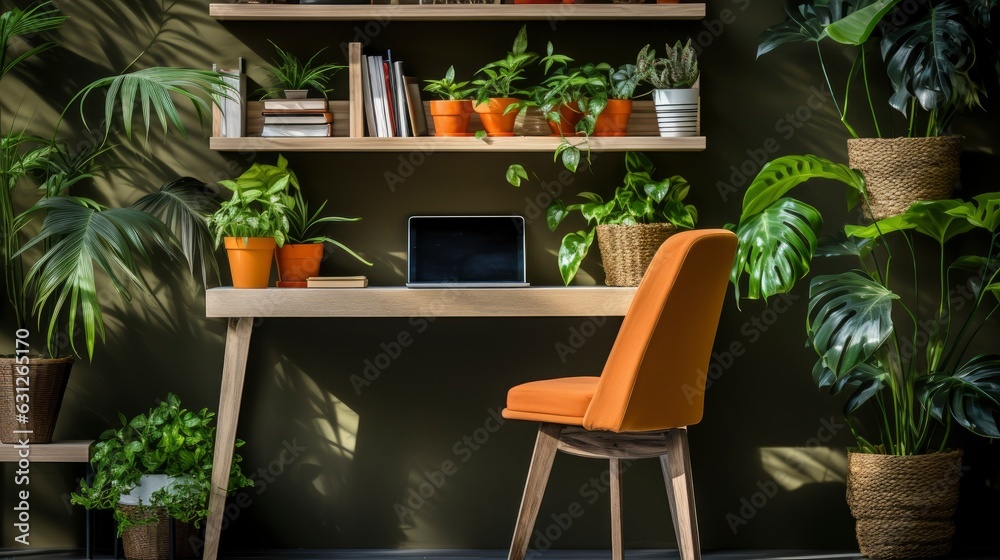 Home Office copy space, Generative AI Home Office copy space, Generative AI
