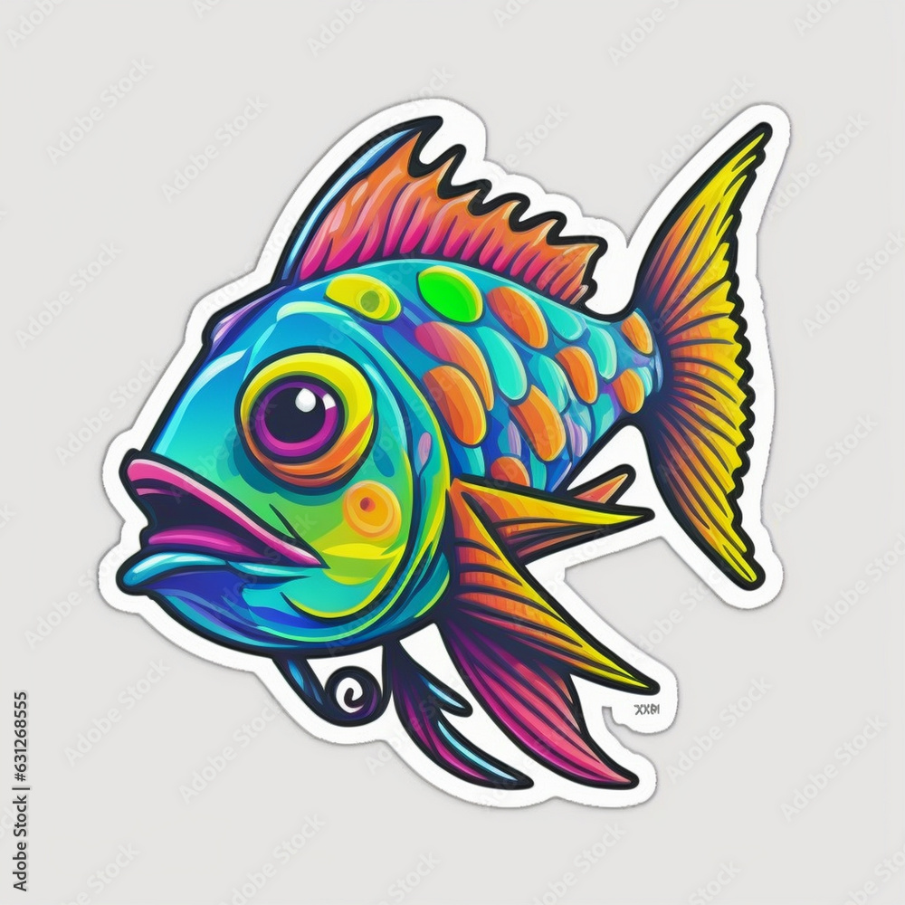 Exquisite Koi Fish Sticker Captivating Aquatic Beauty in Vibrant Colors Generative AI Exquisite Koi Fish Sticker Captivating Aquatic Beauty in Vibrant Colors Generative AI