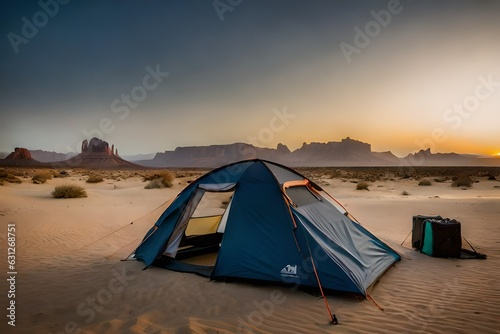 tent on the beach generating by AI technology