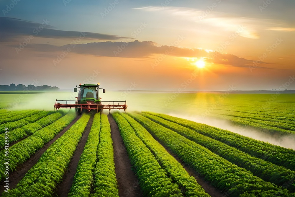 tractor in a field generating by AI technology tractor in a field generating by AI technology