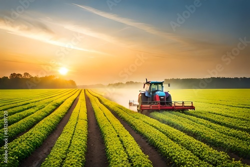 tractor in field generating by AI technology