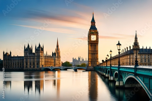 Photo houses of parliament city generating by AI technology