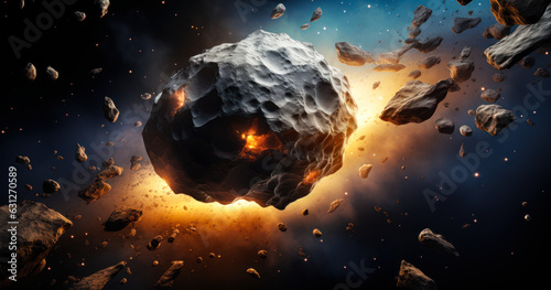 Asteroid Hurtling Through Space