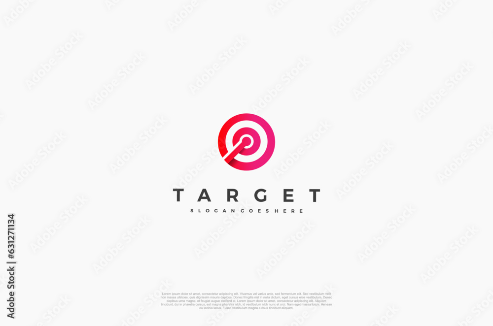 Simple arrow center target point logo concept. Vector Illustration Simple arrow center target point logo concept. Vector Illustration