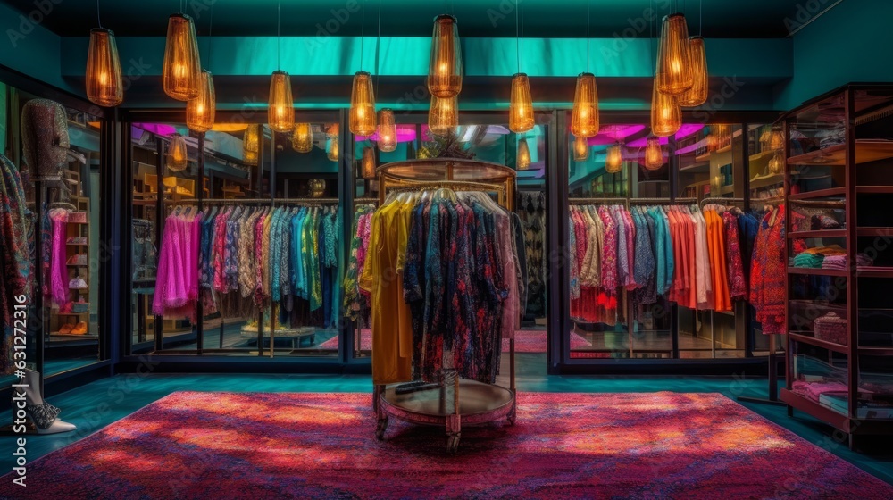Obraz premium Enchanting Nights: Exploring the Vibrant Urban Culture through Streets, Shops, and Architectural Marvels!, generative AI
