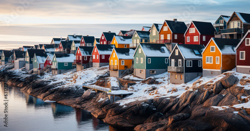 Colorful Neighborhood: Charming Homes in Greenland photo