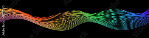 rainbow particle abstract wave graident on black bacckground vector