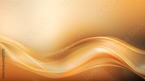 Abstract shiny luxury gold light wave design element with glitter effect on a golden background.Generative AI