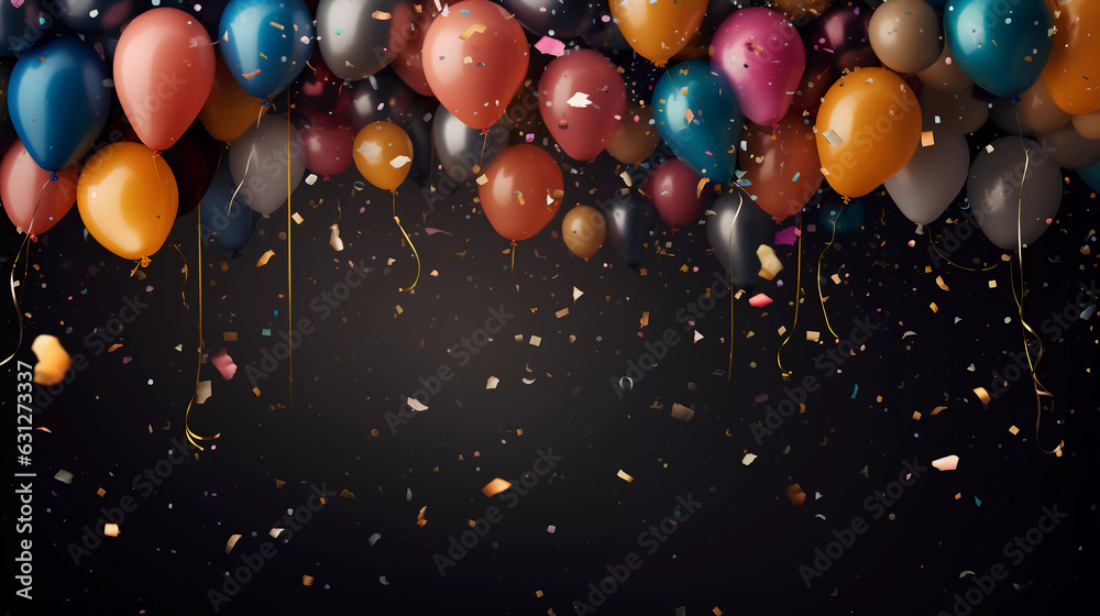 colorful balloons with confetti colorful balloons with confetti