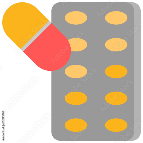 medicines flat style icons