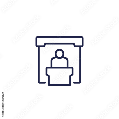 booth or stand line icon