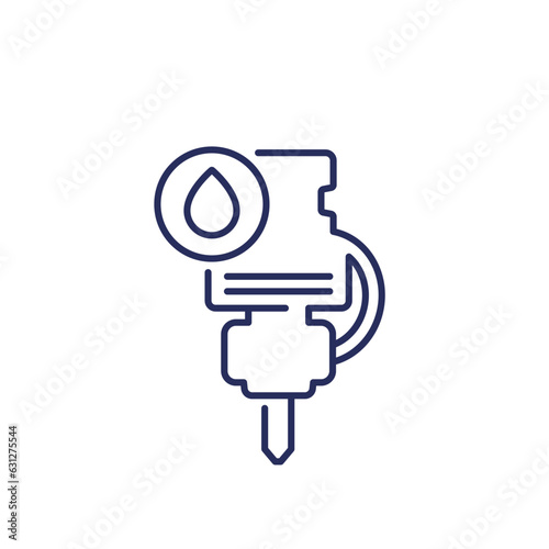 Cutting with water, CNC machine line icon