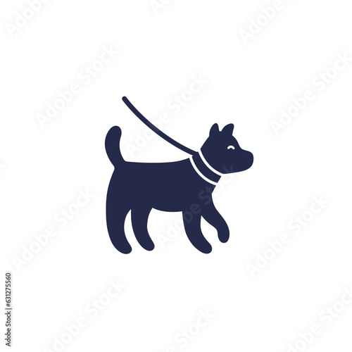 dog on a leash icon, vector