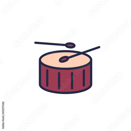 Drum icon on white with outline