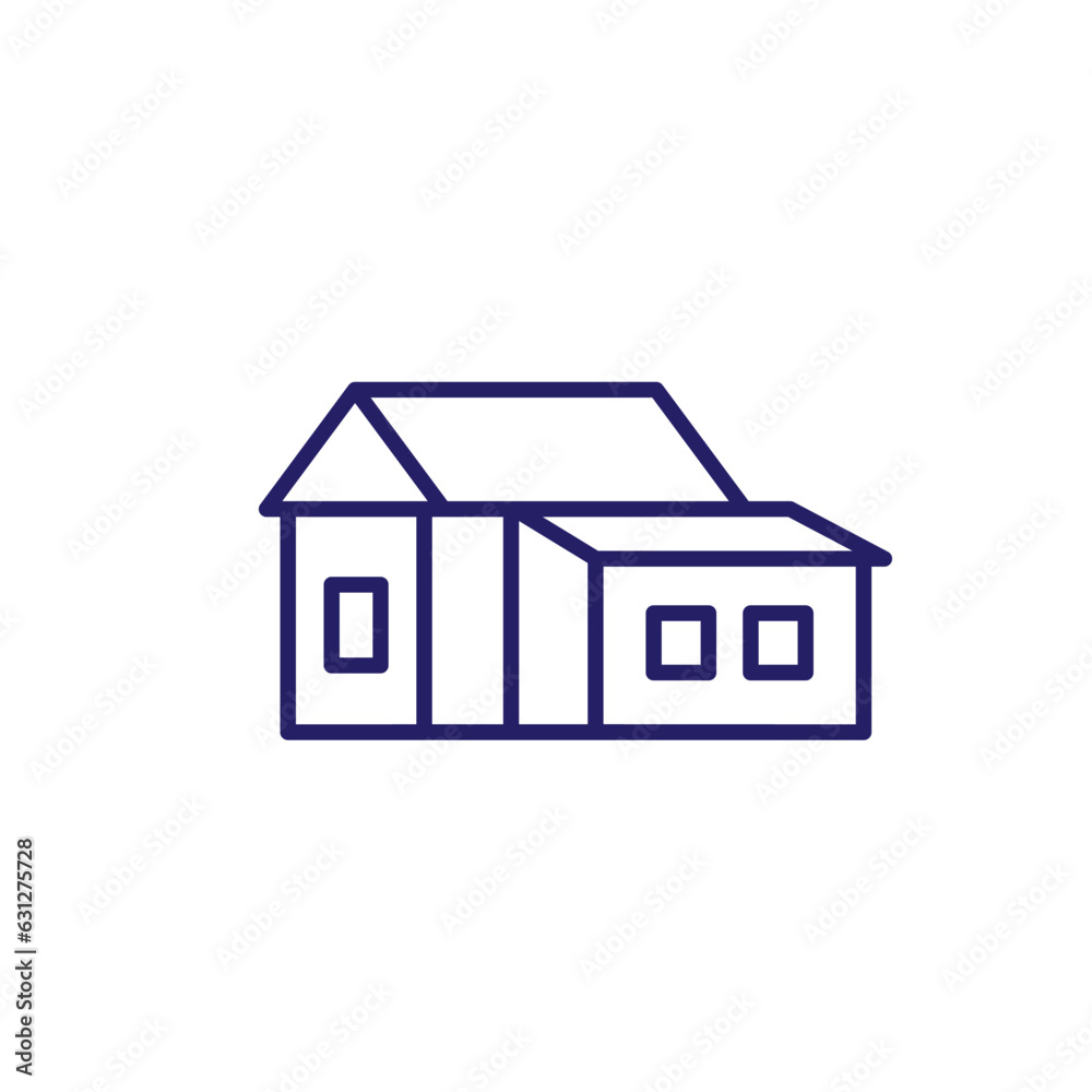house extension line icon on white house extension line icon on white