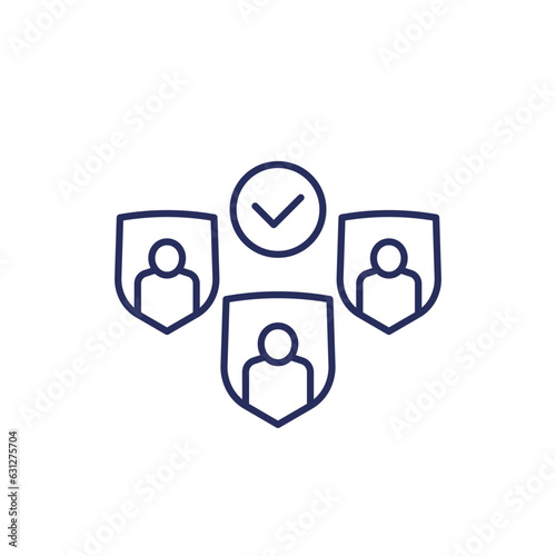 group insurance line icon on white