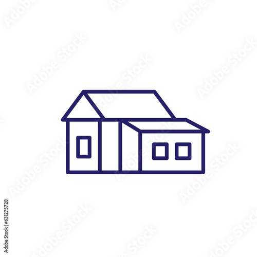 house extension line icon on white