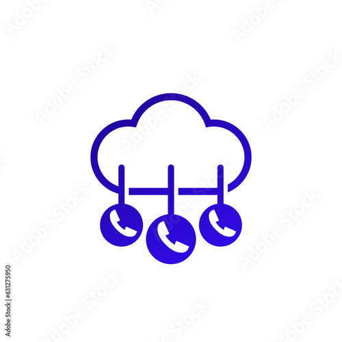 Voip telephony icon with a cloud