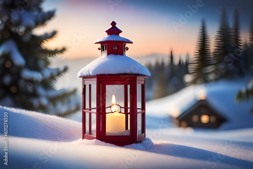 christmas lantern in the snow © roman arts