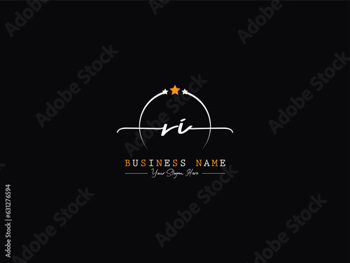 RI ir Signature Letter Logo, Luxury Ri Logo Icon Design For Your Shop