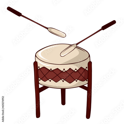 Pow Wow Drum traditional American Indian drum vector illustration