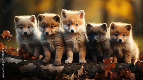 group of red fox