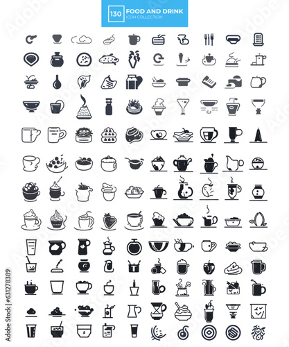 Food and drink icon collection, breakfast, delicious, nutritious, editable and resizable vector icons