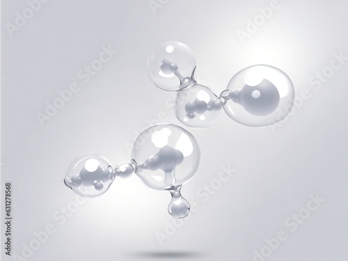 White transparent Molecule, AI generated