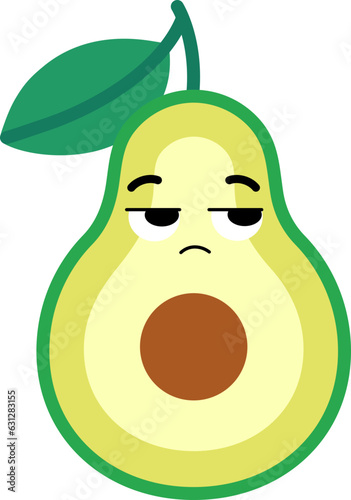 Avocado Face Looking Right Mistrust