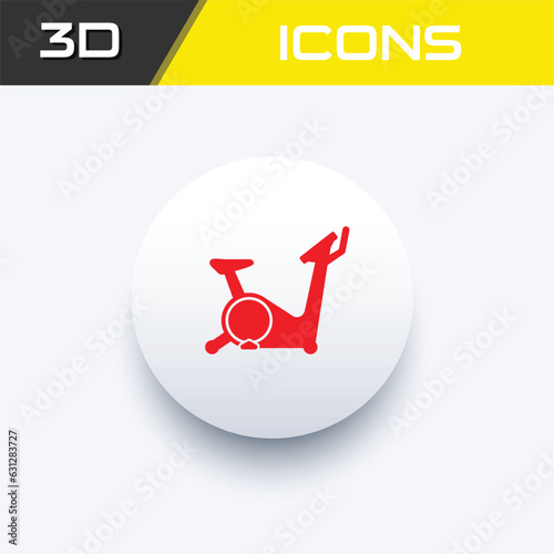 Treadmill fitness body building 3D icon