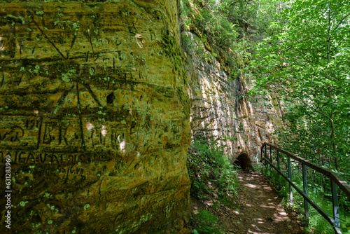 Red cliffs in Cesis  Latvia.