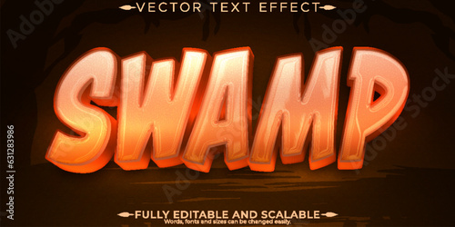 Swamp mud text effect, editable magic and scary text style
