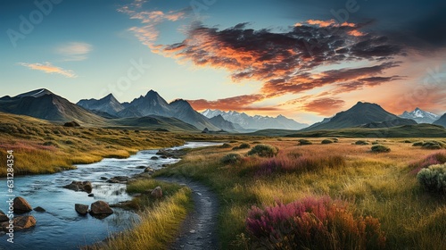 sunset in the mountains