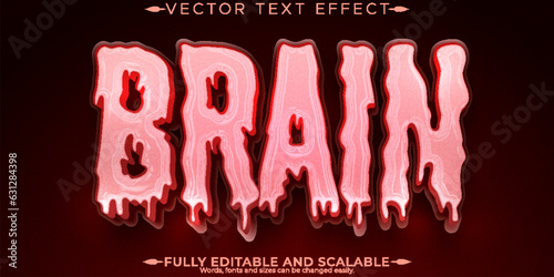 Editable text effect brain, 3d doctor and biology font style