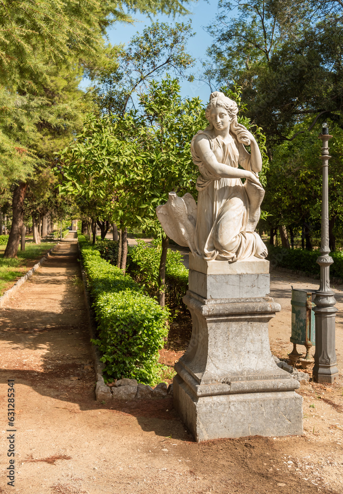 Ancient sculptures in the garden of Villa Giulia in Palermo, Sicily, Italy Ancient sculptures in the garden of Villa Giulia in Palermo, Sicily, Italy
