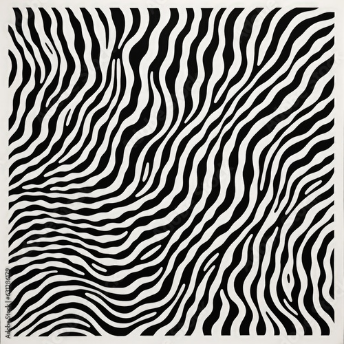 Black And White Halftone Screen Print Vibration Wave Frequency White Background. Generative AI