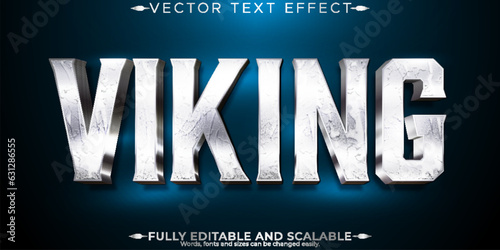 Editable text effect, vikings nordic text style