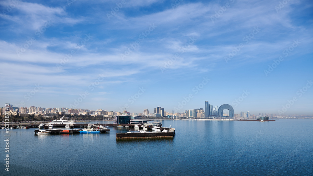Baku bay, Azerbaijan. March 2023.