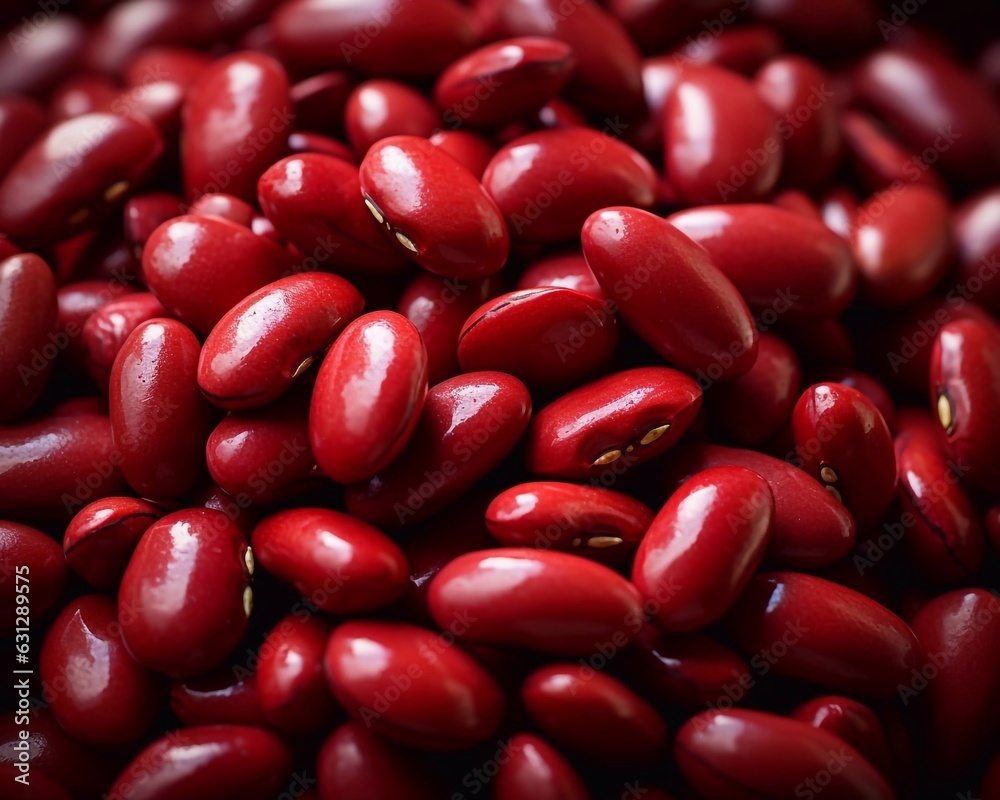 Red beans seamless background, top view. AI generative Red beans seamless background, top view. AI generative