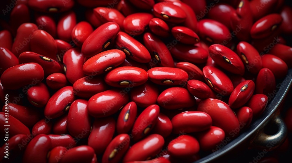 Red beans seamless background, top view. AI generative Red beans seamless background, top view. AI generative