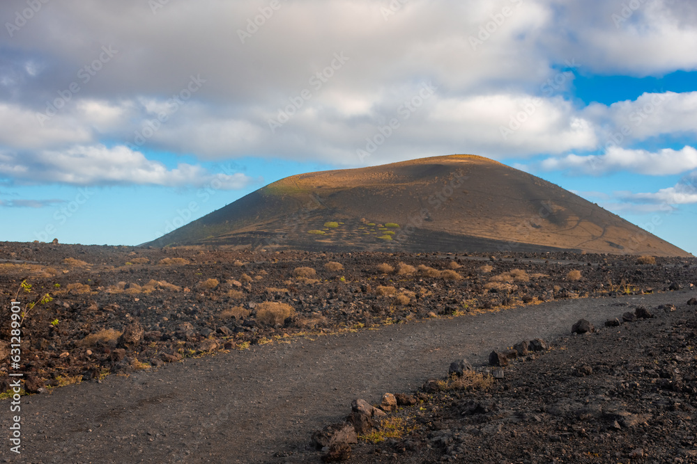 Crater of Caldera Colorada Volcano in Lanzarote, Canary islands,  Spain